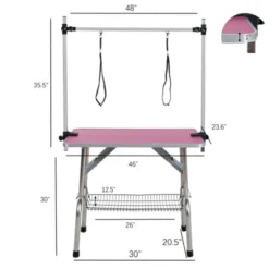 SEVOBAL Pet Grooming Tools Foldable Pet Grooming Table For Pet Large Dogs And Cats With Adjustable, Bathing Station, Pink, 48"*23.6"*65.5" -Household Items GUEST a9f353de 7f6a 4abe bbbb 5d5d26ab6958