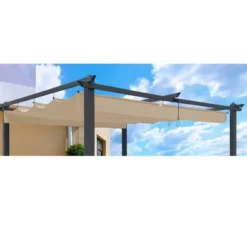 Sevobal Patio Umbrellas Replacement Canopy Top Cover Fabric For Outdoor Patio Retractable Pergola Sun-Shelter Canopy, Khaki, 135.83"*94.46"*8.66" -Household Items GUEST aa299375 5a04 4aaf aa6f 1e069caedc5f