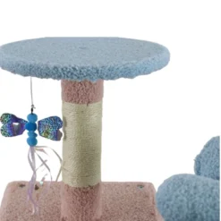 SEVOBAL Pet Tower Floral Cat Tree With Spacious Condo And Hammock, Multi-Level Playground For All Age Cats Playing, Sleeping, Blue, 20"*20"*14.4" -Household Items GUEST aad8cd96 1737 45b8 a7d7 984c6319d2d0