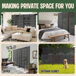 SEVOBAL 2pc Patio Screen Patio Privacy Porch Screen Patio Screens Paged Patio Decorative Screens Patio Screen Decor Outdoor, Black, 90.94"*15.75"*72" -Household Items GUEST ab1a7b4a 0a79 4bb7 97e0 e21a66c3a6c3 2