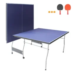 SEVOBAL Table Tennis Accessories 8ft Ping Pong Table Foldable Design For Easy Storage And Transport, Blue, 51"*30"*5.3" -Household Items GUEST ab62961c 3c02 4a28 8172 f4878c3b197c