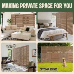 SEVOBAL 8pc Patio Screen Patio Privacy Porch Screen Patio Screens Paged Patio Decorative Screens Patio Screen Decor Outdoor, Brown, 363.76"*15.75"*72" -Household Items GUEST ac249155 ac49 460f a23a 397e623966f6 2