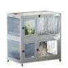 SEVOBAL Pet Crates And Houses Premium Two Level Small Animal Hutch With Safety Ramps And Slide Out Trays Easy Access Design, Grey, 35.4"*19.7"*36.6" -Household Items GUEST ad28ffd3 969a 481d 8b86 1cd0032d57d1