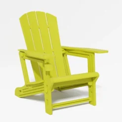 SEVOBAL Outdoor Portable Chairs Folding Adirondack Wooden Textured With Cup Holder Weather Resistant With Cup Holder, Yellow, 29.6"*31.4"*36.4" -Household Items GUEST ae6d0bf3 99d3 472e ad2b 2458d498b575