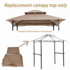 Sevobal Patio Umbrellas Grill Gazebo Replacement Canopy, Double Tiered BBQ Tent Roof Top Cover, Top Cover Only, Beige, 94.5"*59"*8.66" 10 Sevobal Patio Umbrellas Grill Gazebo Replacement Canopy, Double Tiered BBQ Tent Roof Top Cover, Top Cover Only, Beige, 94.5"*59"*8.66" -Household Items GUEST b0546868 33b1 45eb 9c6a f171ea2eb0cd