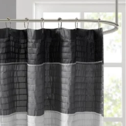 SEVOBAL Shower Curtain Faux Silk With Pintucked Detailing And Colorblock Design For Stylish Bathroom Decor, Black, 72"*72"*0.13" 8 SEVOBAL Shower Curtain Faux Silk With Pintucked Detailing And Colorblock Design For Stylish Bathroom Decor, Black, 72"*72"*0.13" -Household Items GUEST b0c0e74f e4dd 4001 9f23 bbe14249ca77