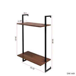 SEVOBAL Utility Storage Shelves Bookshelf Multi-Tier Wall-Mounted Shelving Unit, Space-Saving For Living Room, Brown, 46.85"*15.34"*8.07" -Household Items GUEST b1dd039a ab76 4cfc 9c5e f7aa6a1a30f9