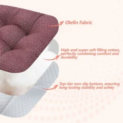 SEVOBAL 2Pack Square Seat Cushions With Premium Soft Cotton Filling, Non-Slip Bottom Durable Chair Pads For Dining Room, Red, 17.8"*17.8"*4.4" -Household Items GUEST b2155b36 db09 4ed2 a4ab e511402becdd