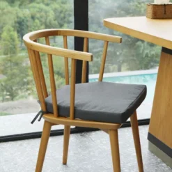 SEVOBAL 2Pack Seat Cushions With Premium Soft Cotton Filling, Non-Slip Bottom, Comfortable Durable Chair Pads For Living Room, Black, 17"*16.5"*2.2"