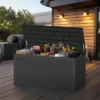 SEVOBAL Deck Boxes 100 Gal Outdoor Patio Storage Box With Handle, For Storage Patio Furniture Garden Tools, Black, 48.03"*21.46"*24.53" -Household Items GUEST b23030b4 272f 4714 95e7 b2c1fe9faac1