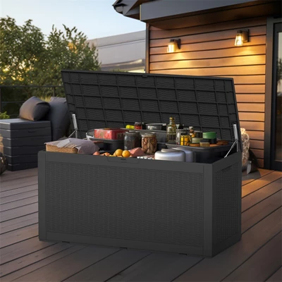 SEVOBAL Deck Boxes 100 Gal Outdoor Patio Storage Box With Handle, For Storage Patio Furniture Garden Tools, Black, 48.03"*21.46"*24.53" 3 SEVOBAL Deck Boxes 100 Gal Outdoor Patio Storage Box With Handle, For Storage Patio Furniture Garden Tools, Black, 48.03"*21.46"*24.53"