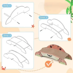 SEVOBAL Crab-Shape Cat Scratcher Corrugated Cardboard Pad Cat Scratch Bed Lounge For Indoor Cats Durable 2-Side Curved Cat Scratching Pad Cute Design -Household Items GUEST b27b05bf 4176 487d 9845 f87d2fe84bf5