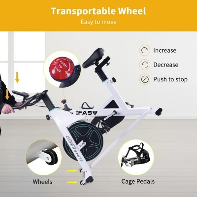 SEVOBAL Adjustable Resistance Indoor Exercise Bike With Quiet Magnetic Drive Stable Flywheel Home Gym Cardio Trainer For Weight Loss And Fitness White 5 SEVOBAL Adjustable Resistance Indoor Exercise Bike With Quiet Magnetic Drive Stable Flywheel Home Gym Cardio Trainer For Weight Loss And Fitness White - Image 3