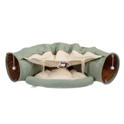 SEVOBAL Pet Toy Collapsible Cat Tunnel Bed For Indoor Cats, Washable Cat Hide Tunnel With Hanging Toys And Cushion Mat, Green(50"*21.65"*10.5") -Household Items GUEST b338888e 6a6a 40a5 be5b 022632e4f7a1
