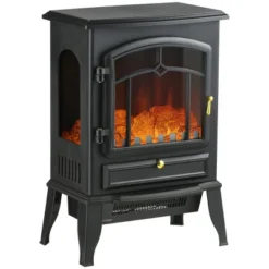 SEVOBAL Fireplace Insert Heater Mantel 3D Flame Fireplace Stove Bottom Air Outlet Fire Place Panoramic Fire Place Heater, Black, 16.9"*12.1"*21.7" -Household Items GUEST b369ce04 9d8c 4516 a8b6 04f7808d8d82