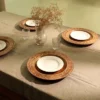 SEVOBAL Serving Platters Handcrafted Wooden Charger Plate, Rustic Chic Tableware For Elevated Dining And Family Party, Brown, 13.75"*13.75"*1.75" -Household Items GUEST b393ca51 b721 4bc5 99be b2f82ae3a066