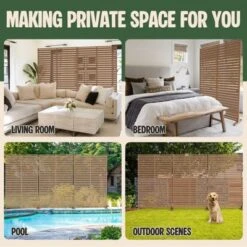 SEVOBAL Patio Decorative Screens 6 Piece Patio Privacy Paged Patio Decorative Screens Patio Screen Decorative For Yard, Brown, 45.47"*15.75"*72.05" -Household Items GUEST b44a8a6c 15dc 4dff 82ab 2150e43caf3e