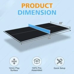 SEVOBAL Table Tennis Accessories 7ft Mid Size Ping Pong Conversion Top Foldable Portable For Indoor Games, Black, 40"*22"*3" -Household Items GUEST b465adec 2257 4cfb b8b7 d77e2dab1a53