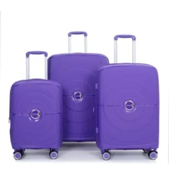 SEVOBAL Luggage 3 Piece Set Expandable Hardshell Suitcase With Double Spinner Wheels For Travel, Purple, 19.88"*12.2"*29.72" -Household Items GUEST b487b42e 9754 4983 a7ae 5e2a33d7692c