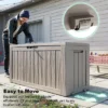 SEVOBAL Deck Boxes 75 Gal Portable Storage Box With Large Capacity For Storage Patio Furniture, All Weather, Brown, 46.06"*21.06"*21.65" -Household Items GUEST b7522d2b bc73 43d5 9f92 d913361d8939