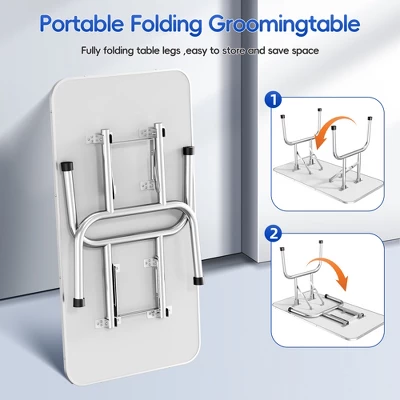 SEVOBAL Pet Grooming Tool Adjustable Foldable Dog Grooming Arm Rustproof Iron Secure Restraint For Small Or Medium Dogs, Blue, 45.30"*23.60"*26.80" 4 SEVOBAL Pet Grooming Tool Adjustable Foldable Dog Grooming Arm Rustproof Iron Secure Restraint For Small Or Medium Dogs, Blue, 45.30"*23.60"*26.80" - Image 2