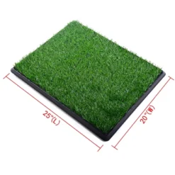 Sevobal Pet Pet Training Pads And Potties Downtown Pet Supply Dog Grass Pad With Tray, Artificial Grass Training Pads, Green, 25"*20"*1" -Household Items GUEST b9d1f25a eb90 4482 b14d 3aad6db85019