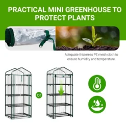 SEVOBAL Greenhouse Mini 4 Tier Green Houses Rolling Door Full Plant Grow Early Spring Seed Germination Indoor Growing Outdoor, Clear, 72"*48.5"*8.5" -Household Items GUEST ba5de139 143e 4ae1 a9b1 9d389f1fa5bb