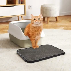 Sevobal Pet Training Pads And Potties, Cat Litter Mat With Urine And Water Proof Function, Honeycomb Design Mat For Cat, Gray, 24.2"*15.6"*0.8"
