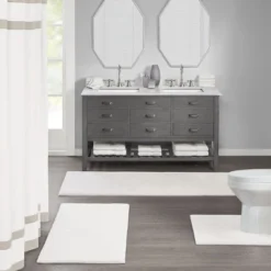 SEVOBAL Bathroom Rugs Bath Mat Rug Home Decor Carpet Shower Mat Non-Skid For Bathtub Side Floor Shower Room Bathroom, Off-White, 30"*20"*0.75" -Household Items GUEST bb63def6 bcf1 4de4 99fb 202565f7099c