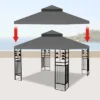 Sevobal Patio Umbrellas Outdoor Patio Gazebo Replacement Canopy, Double Tiered Gazebo Tent Roof Top Cover Only, Gray, 118"*118"*26.78" -Household Items GUEST bc0e9765 c113 4cbd 82f5 a0529094e386