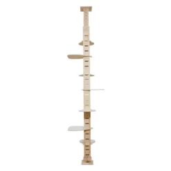 Sevobal Pet Tower, Floor To Ceiling Cat Tower With Platforms And Scratching Posts, Adjustable Height Pillar For Indoor Cats, Brown, 8.25"*8.25"*98.5" -Household Items GUEST bcec2334 f86f 4f92 94f7 b5bd9616345c