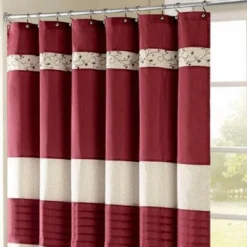 SEVOBAL Shower Curtain Faux Silk With Floral Embroidery And Pintucked Detailing For Elegant Bathroom Decor, Red, 72"*72"*0.13" 9 SEVOBAL Shower Curtain Faux Silk With Floral Embroidery And Pintucked Detailing For Elegant Bathroom Decor, Red, 72"*72"*0.13" -Household Items GUEST bdca9015 5464 47a1 8518 d94d4e160fae