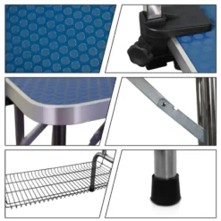 SEVOBAL Pet Grooming Tool 46-Inch Foldable Pet Grooming Table Stainless Steel Frame With Rubber Pads Adjustable Tabletop, Blue, 46.00"*23.60"*30" -Household Items GUEST be966eda 7ef4 4e09 ba77 c08f55927484