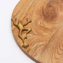 SEVOBAL Serving Platters Froggy Round Wooden Platter, Whimsical Serving Board For Elegant Entertaining, Family Parties, Brown, 13.75"*13.75"*1" -Household Items GUEST bee003fd 3158 487e ab09 873fa404fe65