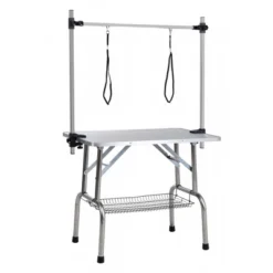 SEVOBAL Pet Grooming Tool 46-Inch Foldable Pet Grooming Table Stainless Steel Frame With Rubber Pads Adjustable, Silver, 46.00"*23.60"*30.00" -Household Items GUEST bee4a198 2c56 4914 8882 0f5372bce017 2