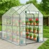 SEVOBAL Greenhouse Outdoor Durable PE Plant Green House For Frost Protection Shelf Clips Roll-up Zipper Door Walk-in For Planter, White, 99"*37"*17" -Household Items GUEST bf139719 a78e 4a0b 8ecb 8032040f5635