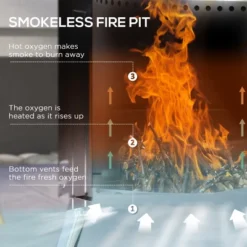 SEVOBAL 2-in-1 Smokeless Fire Pit BBQ Grill 22" Portable Fireplace Firepit Low Smoke Camping Bonfire Stove Patio Picnic, Silver, 22"*22"*17.25" -Household Items GUEST bf48f14c ef6c 4586 bb51 40c1916ae7a4