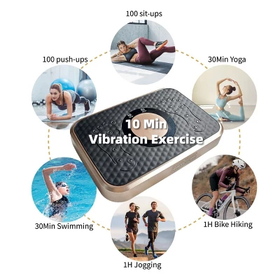 SEVOBAL Vibration Plate Fitness Platform Whole Body Lymphatic Drainage Fat Burning Shaking Workout Board For Home Gym Exercise, Gold, 20.5"*14.2"*4.5" 5 SEVOBAL Vibration Plate Fitness Platform Whole Body Lymphatic Drainage Fat Burning Shaking Workout Board For Home Gym Exercise, Gold, 20.5"*14.2"*4.5" - Image 3