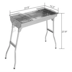 SEVOBAL Grill Cookware Portable Stainless Steel Grill, Compact And Durable Outdoor BBQ For Home, Camping, Easy To Assemble, Black, 27.5"*12.2"*27.9"