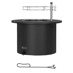 SEVOBAL 2-in-1 Smokeless Fire Pit BBQ Grill 26" Portable Fireplace Firepit Low Smoke Camping Bonfire Stove Patio Picnic, Black, 26"*26"*16.5" -Household Items GUEST c23c786b 8f96 4887 be36 aedad402c446