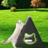 SEVOBAL Pet Crates And Houses Triangular Weatherproof Cat Shelter, Cozy Outdoor Indoor House With Escape Door, Black, 23.82"*25.59"*25.67" -Household Items GUEST c31bcc50 2b94 4124 a67b eced07a92975