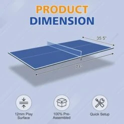 SEVOBAL Table Tennis Accessories 6ft Ping Pong Conversion Top Foldable Portable For Indoor Games, Blue, 35"*19"*3.1" -Household Items GUEST c3dd9cb6 d87f 4687 9379 631d12cebb88