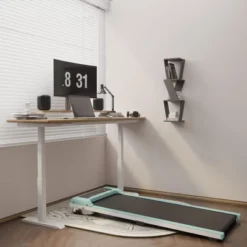 SEVOBAL Home Gyms Incline Walking 6 Degree Pad Treadmill, Portable Compact Under Desk, Suitable For Home, Upright Stand, Green, 49.2"*20.5"*4.92"