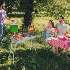 SEVOBAL Outdoor Grills, Griddles And Smokers Home And Outdoor Barbecue Grill, Ideal For Garden Parties And Campsites Enjoy, Silver, 28.74"*13"*7.28" -Household Items GUEST c4efa3b1 5200 4aa8 9bae 880332eadcd4