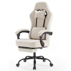 SEVOBAL Office Chair Desk Chair Computer Chair Office Chairs With Lumbar Support Swivel Rolling Easy Assembly Home Gift, Beige, 25.2"*25.4"*48.4" -Household Items GUEST c6057339 dc22 49d5 a58b ae9104e57c16