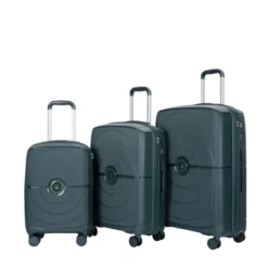 SEVOBAL Luggage 3-Piece Hardshell Luggage Set With Spinner Wheels, TSA Lock, Durable Suitcases For Travel, Back School, Green, 19.88"*12.2"*29.72"