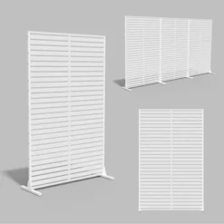 SEVOBAL Patio Decorative Screens 6 Panel Patio Privacy Paged Patio Decorative Screens Patio Screen Decorative For Yard, White, 45.47"*15.75"*72.05"