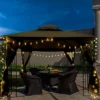Sevobal Patio Umbrellas Outdoor Patio Gazebo Canopy Tent With Ventilated Double Roof And Mosquito Net, Suitable For Lawn, Brown, 117"*117"*108.7" -Household Items GUEST c6f513e4 9c7d 4a66 98b8 f125e90f9a17