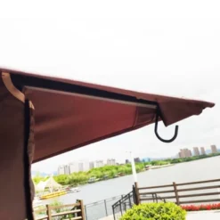 Sevobal Patio Umbrellas Outdoor Gazebo Canopy Tent With Double Roof And Mosquito Net ,Suitable For Lawn, Backyard And Deck, Brown, 165"*120"*108" -Household Items GUEST c72d232e ea4f 4e31 a802 44141e433dcb