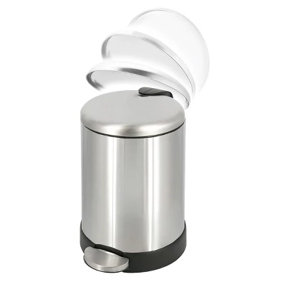 SEVOBAL Trash Can Kitchen Garbage Can Trash Cans Trashcan Round Stainless Steel With Soft Close Lid Step Foot Pedal Bathroom , Black, 12"*9"*7" 4 SEVOBAL Trash Can Kitchen Garbage Can Trash Cans Trashcan Round Stainless Steel With Soft Close Lid Step Foot Pedal Bathroom , Black, 12"*9"*7" - Image 2